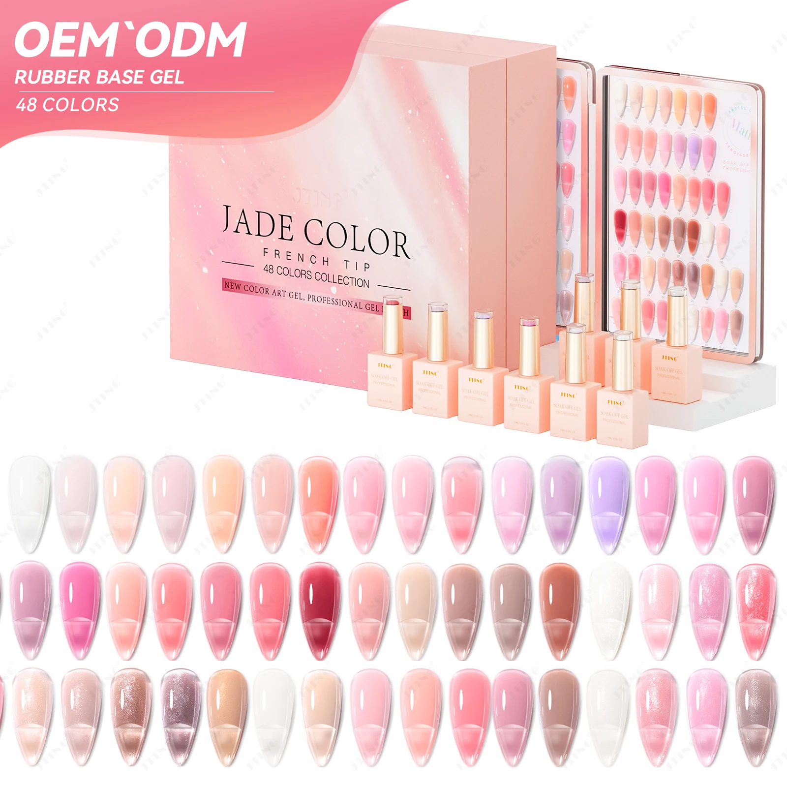 JTING 48 Rubber Base Coat Gel Polish Collection