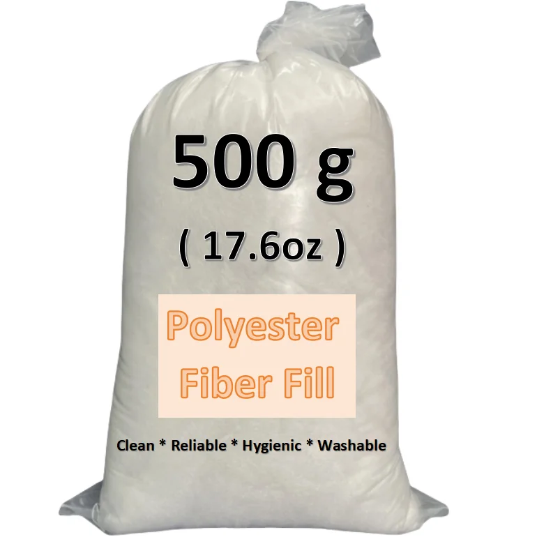 Eco-friendly 500G Bag Fiberfill Plump Polyester Fiber Stuffing Primary Dacron Filling Carded Fiber Cushion Fill Soft Toy Filling