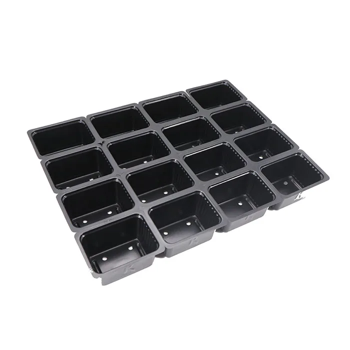 

wholesale blister 16 cells Black PS plastic potted plant seed tray, Black/custom