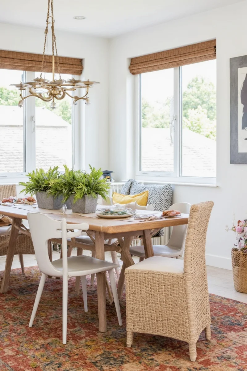 Family-friendly dining room decor setup