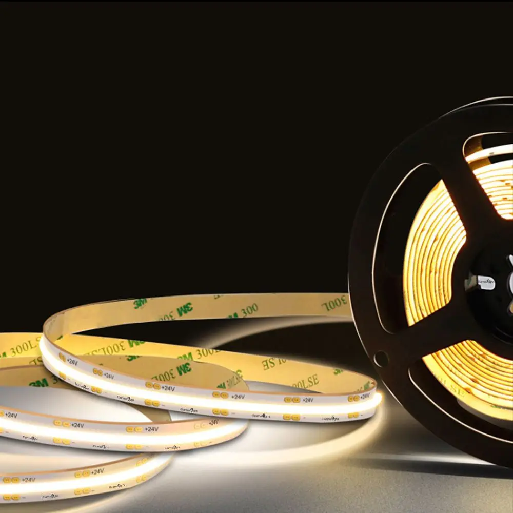 COB LED Strip LED Ribbon  LED Tape With High 1000lm/m  CRI 90 10W per Meter and Red Green Blue Color