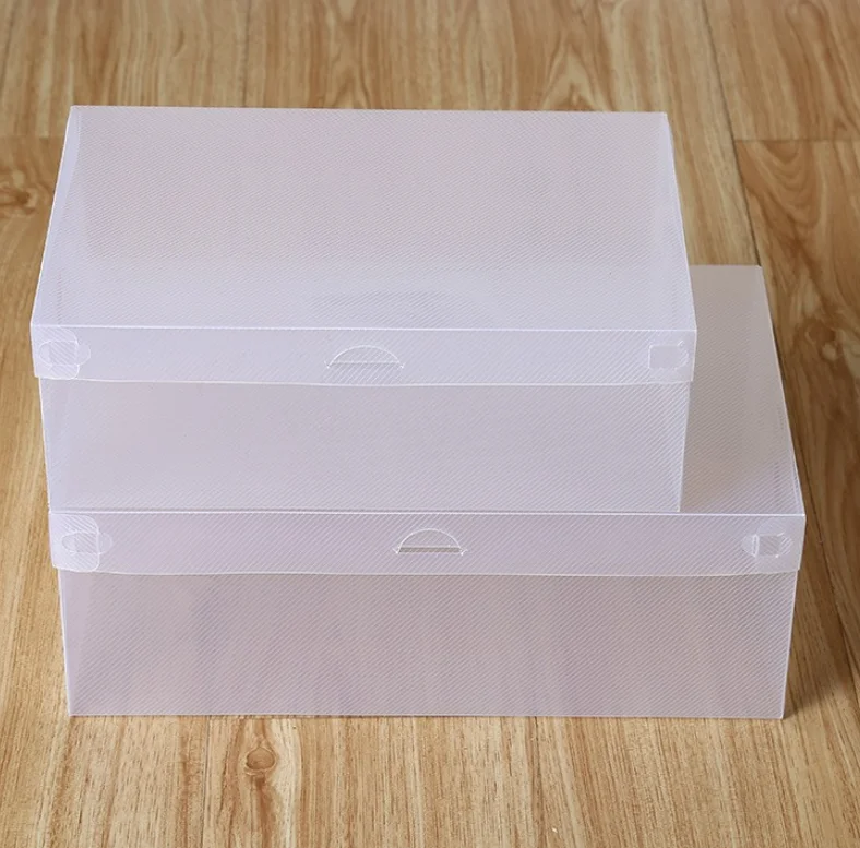

Thickened Shoe Box Home Sneakers High Heels Storage Box Transparent Wholesale PP Plastic Carton Foldable Clothing Organizer