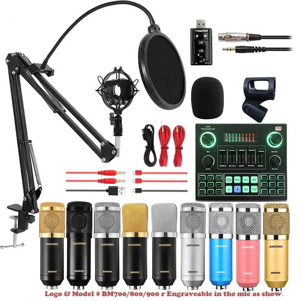 Studio Microphone Recording V9 Sound Card Usb Podcast Microphone Professional BM 800 Microphone Studio Condenser