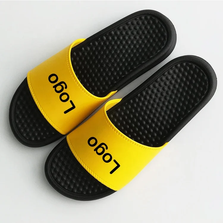 

Summer Mens Beach massage sole PVC EVA colours Customized Logo Cheap Hotel Slippers Slides Custom Print Slipper With Logo