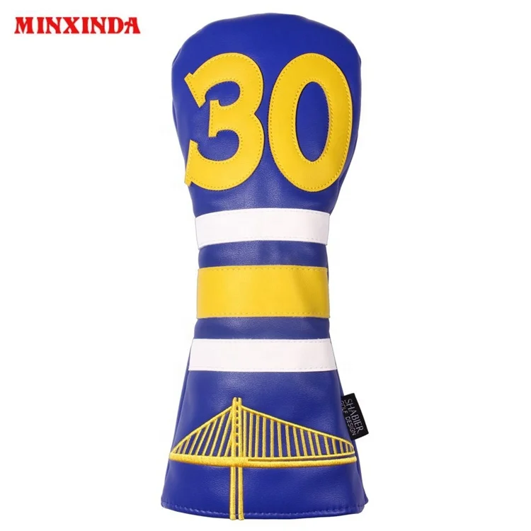 

Drop-Shipping Blue PU Leather Number 30 Applique Bridge Embroidery Goat Golf Cover Golf Club Headcover for 460CC Golf Diver