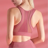 

2020 New breathable high impact women custom logo mesh yoga fitness sports bra