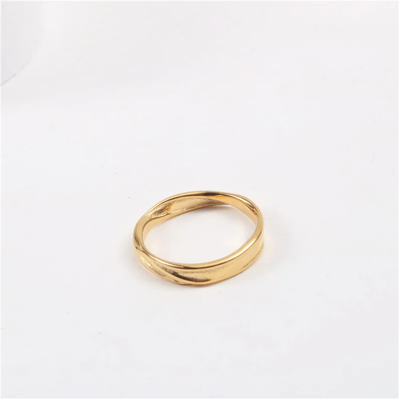 

High End Tarnish Free PVD Gold Plated Irregular Stainless Steel Rings Gold Jewelry