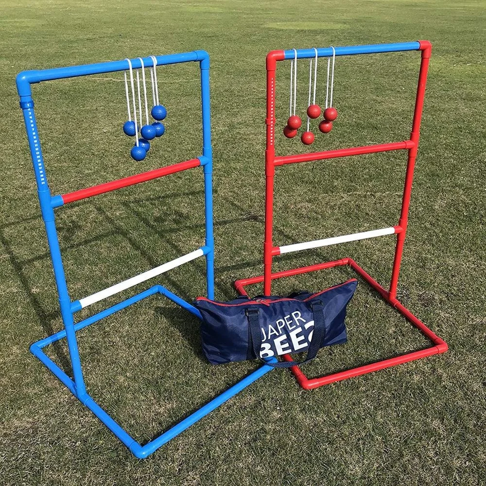 

Children outdoor Popular Wooden Frame Ladder Golf Ball Toss Game Double Game For Kids, Multi