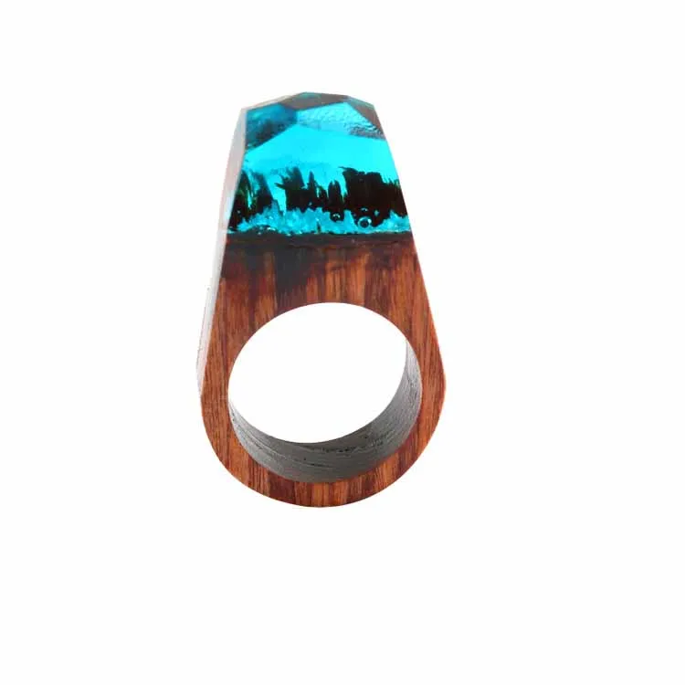 

2021 New Resin Ring Clear Chunky Rings Resin In Blue White Green Flat Clear Resin Rings, Mixed color