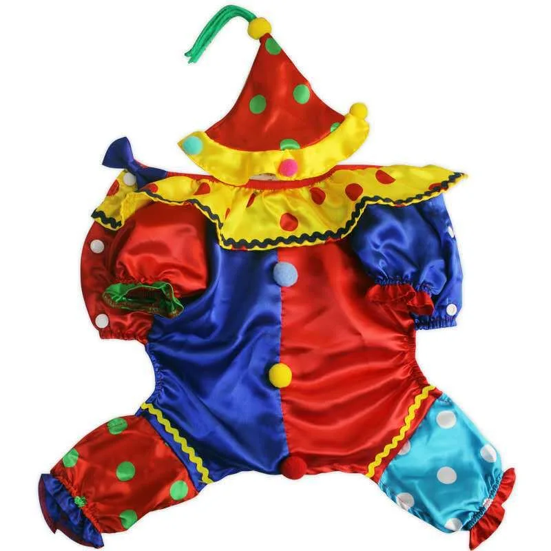 

pet Halloween Teddy Pomeranian costume Christmas four-legged cat and dog clown hood suit