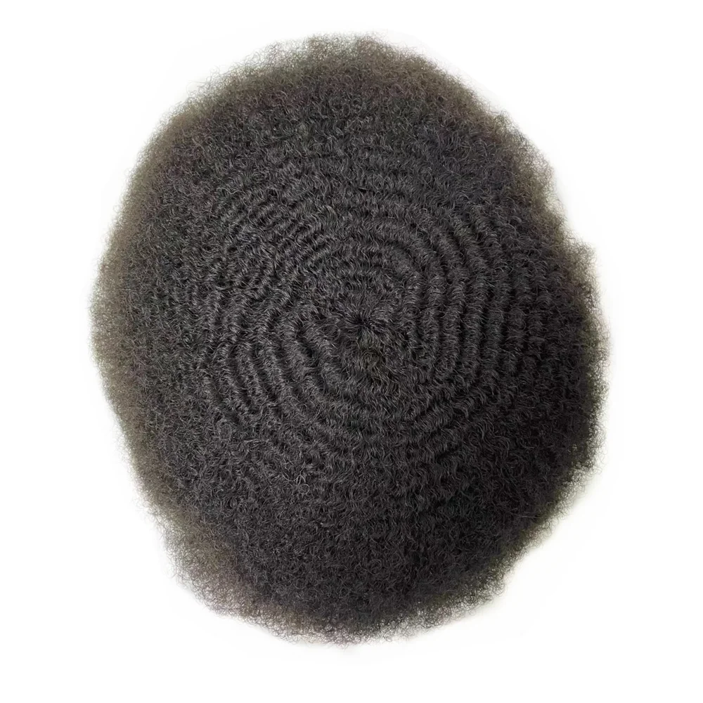 

Full Lace Toupee Afro wave 4mm 6mm 8mm Toupees for Black Men Hairpiecees