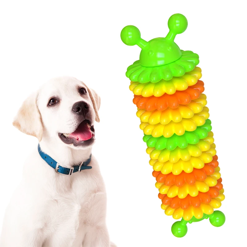 

2022 hot selling caterpillar shape pet toys dog chew toys dog tooth cleaning toy