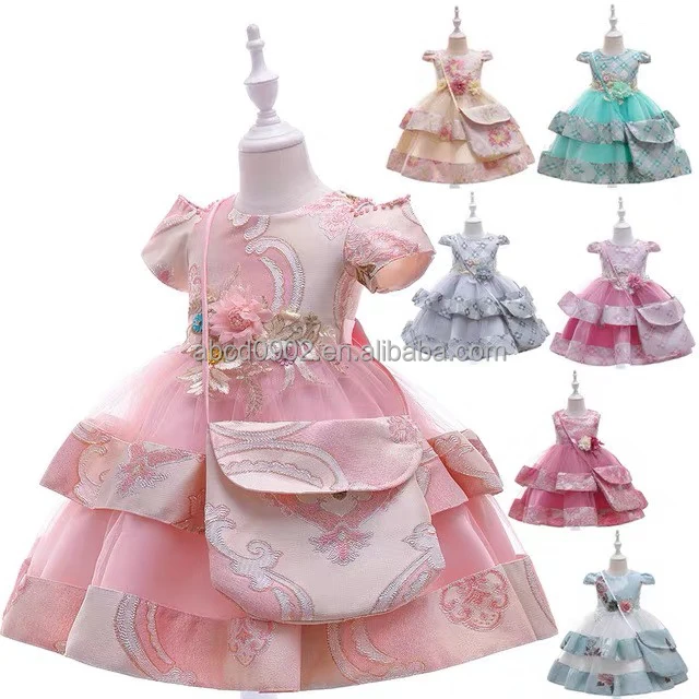 

fashion Full-blown children's skirt bow dress Children's lace dress Performing dress 2-11 years old