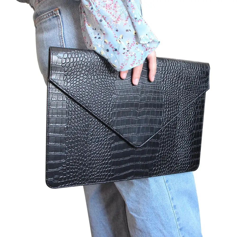 

Boshiho Hot Sale Portable Cheap Business PU Customize Crocodile Pattern Hand Bags Genuine Women Leather Laptop Bag, As your request