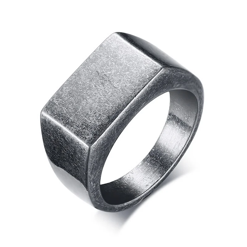 

Unique Vintage Ring Simple Stainless Steel Ring Men Wide Rock Punk Men's Ring Retro Style Tribal Jewelry