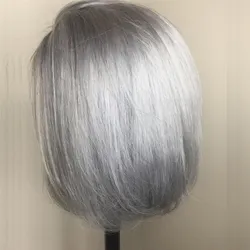 150 Density Grey Wig Colored Human Hair Wigs Brazi