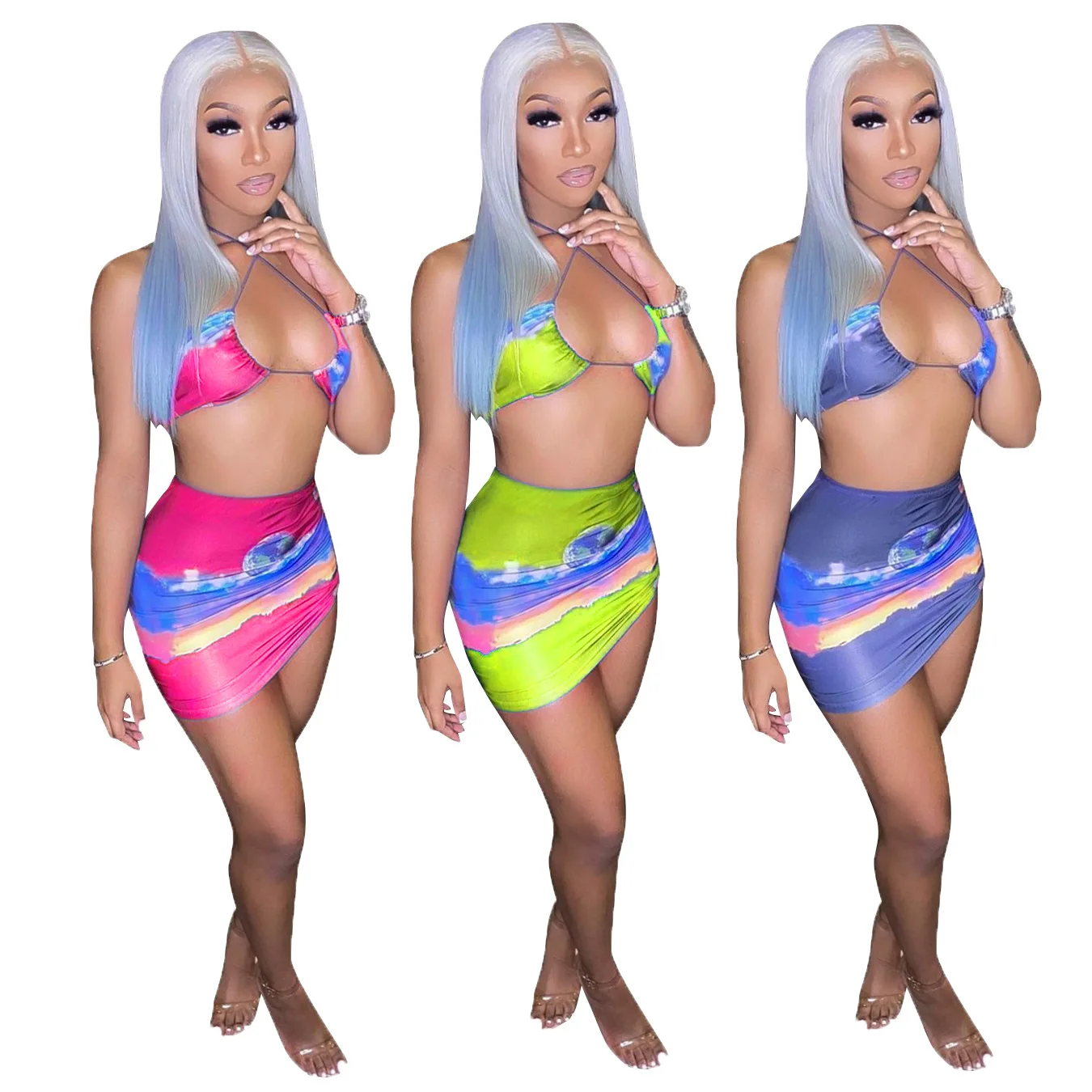 

B35933A 2021 New Arrival Summer Fashion Digital Print Maxi Dress Women Casual Dresses, Shown