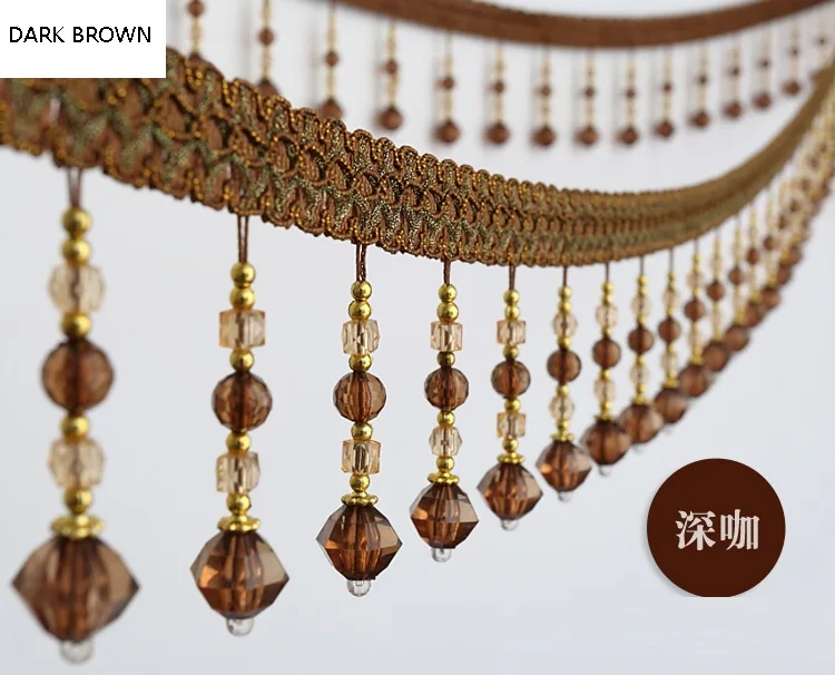 
High Quality Curtain Tassel Fringe Trim Decorative Crystal Bead Trimming 