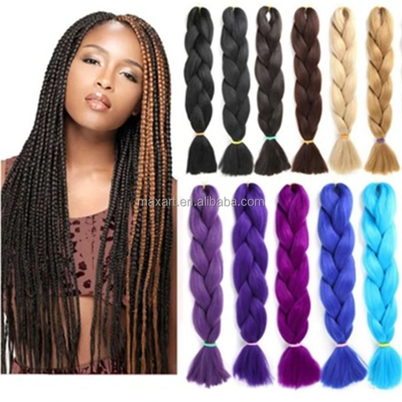 

One Tone Synthetic Jumbo Hair Braid False Braid Pre Stretched Afro Wholesale Braiding Hair Extensions, As picture shows