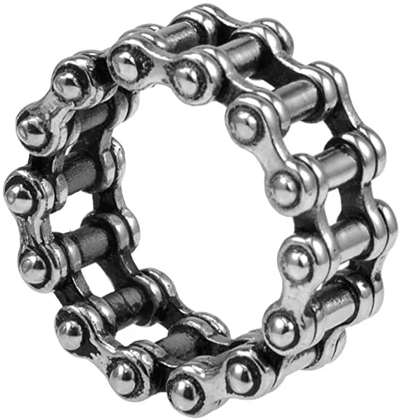 

Hot sale new high grade factory wholesale bike chain metal mens ring stainless steel jewelry, Black,gold,silver