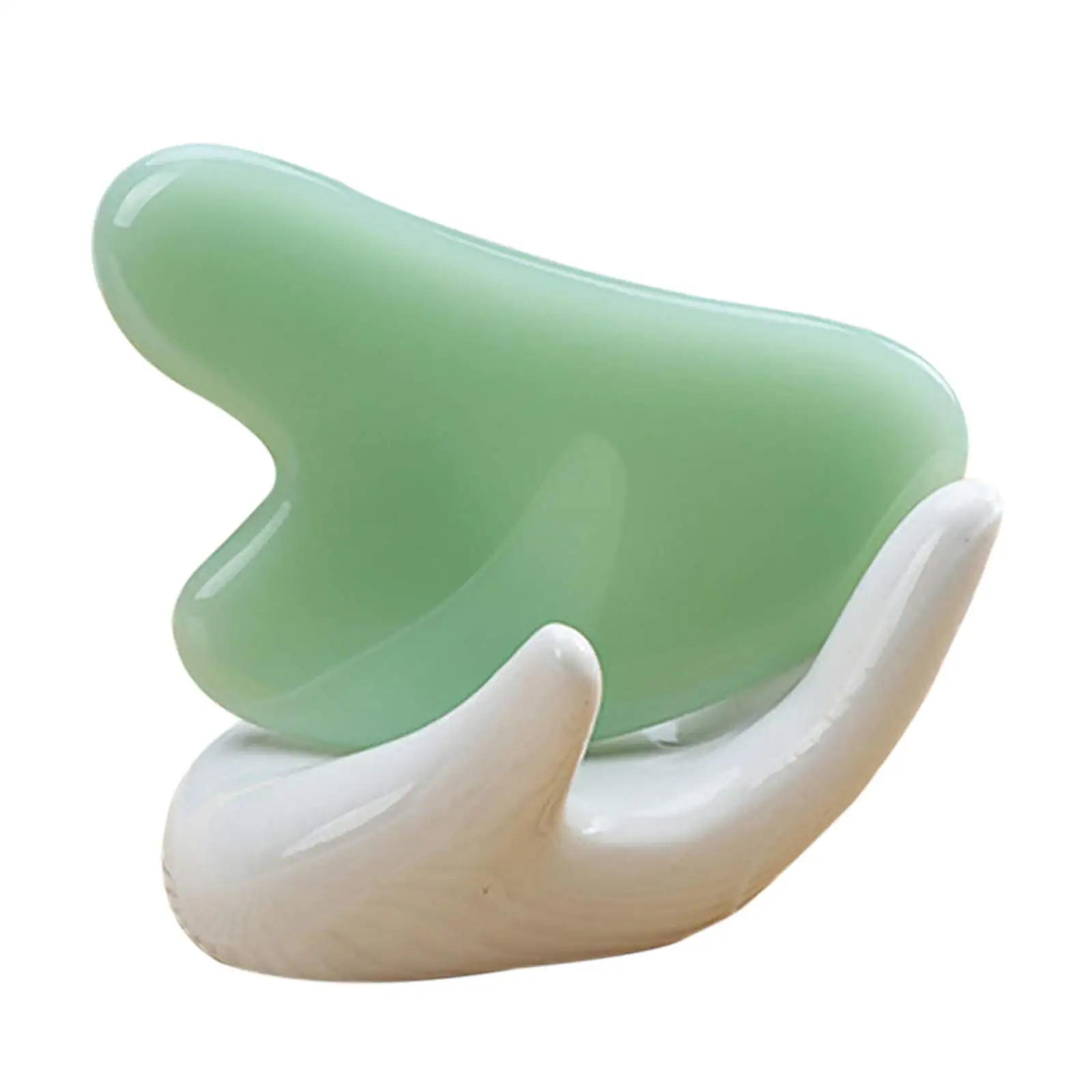 

Dropshipping Amazon Jade roller gua Sha set Natural Stone Material Pink Butterfly Shade Gua Sha Scraping Facial Massage Tool, Green