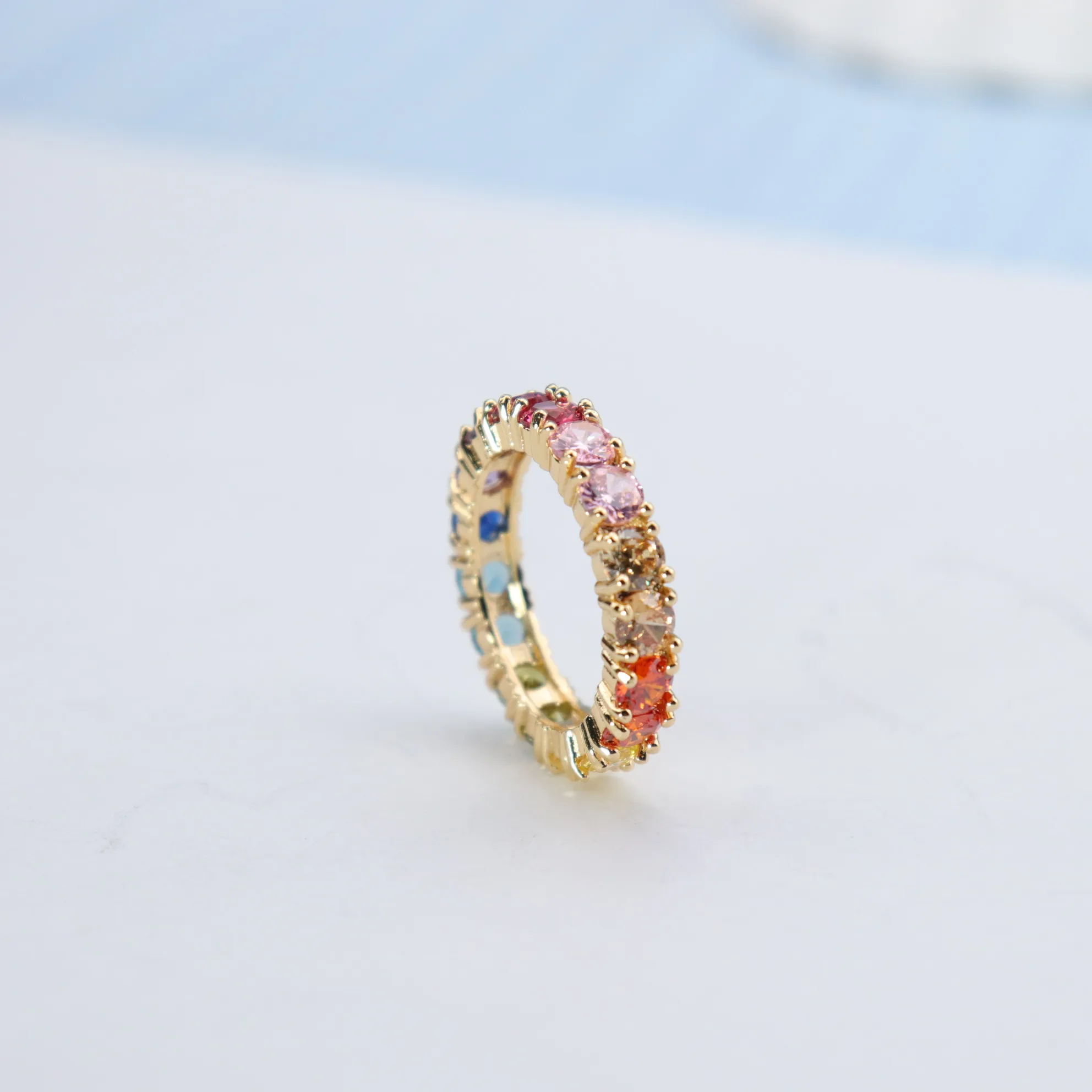 

Round Rainbow Ring Accessories Jewelry woman Wedding Jewelry Set rainbow Ring