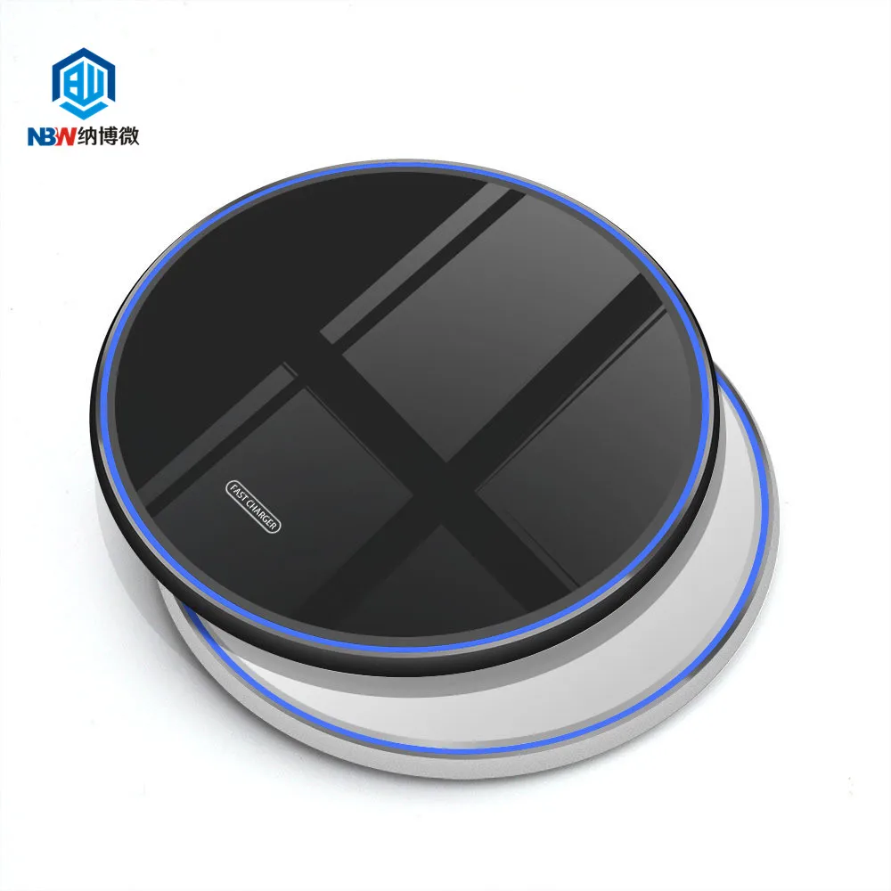 2019 Hot Sale OEM logo 10W Tempered Glass Fast Wireless Charger QI phone Wireless Charging Pad For Iphone Charger Wireless