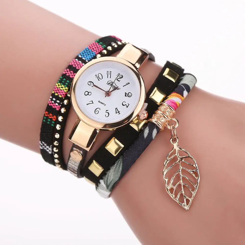 

2020 New Fashion Casual Quartz Women's Watch Rhinestone Leather Woven Bracelet Watch Gift Gift Watch