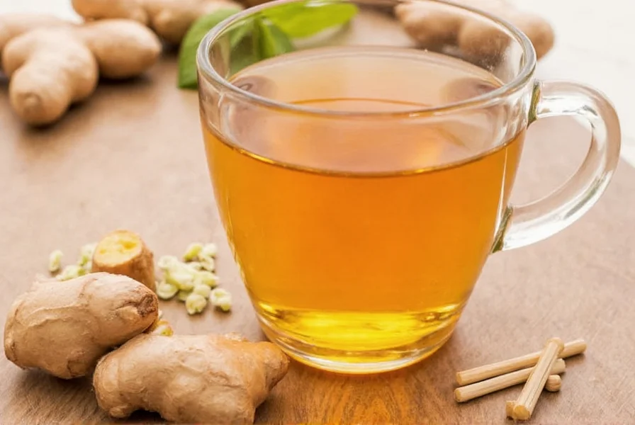 Fresh ginger root slices boiling in a stainless steel pot with steam rising