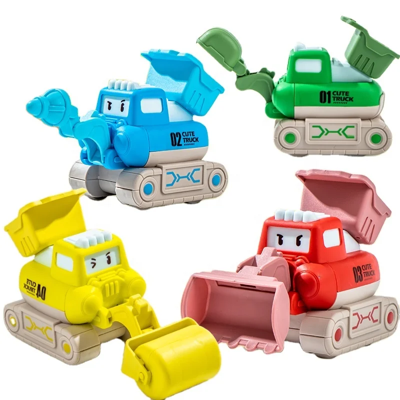 

Wholesale construction engineering vehicle toys monster trucks pull back press toy car friction power vehicles push kids toys