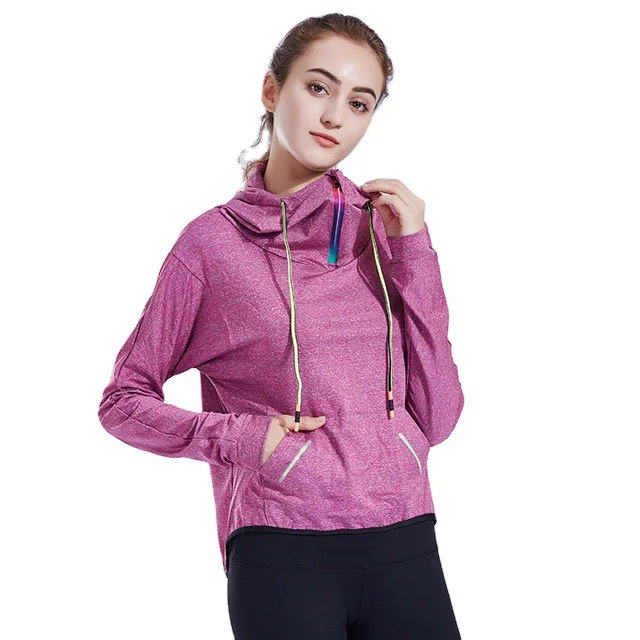 

NUSPIRE Comfortable Breathable Fitness Sport Wear Running Hoodies Women Top Hoodie, Solid color