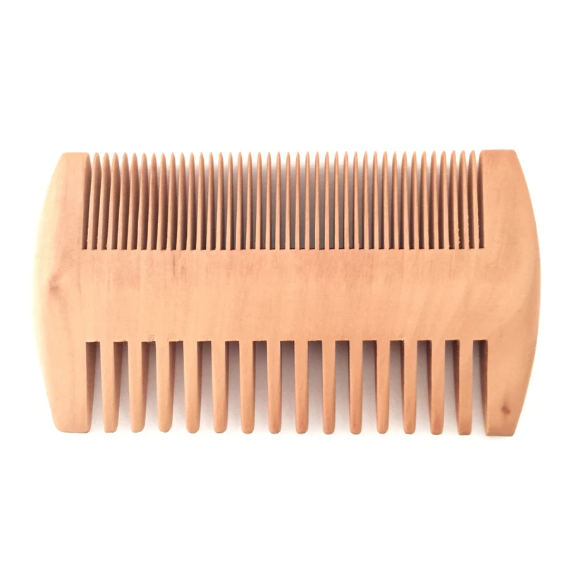 

Customized Logo highest quality wood double sided sandalwood beard wooden comb, Nature