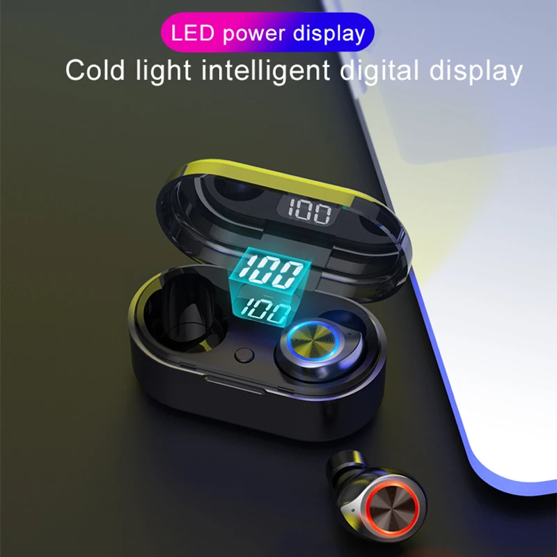 LED HD Display Wireless Earbud TW80 TWS Stereo Headphone in-Ear Built-in Mic Headset Premium Deep Bass Sound Sport Earphone - ANKUX.COM