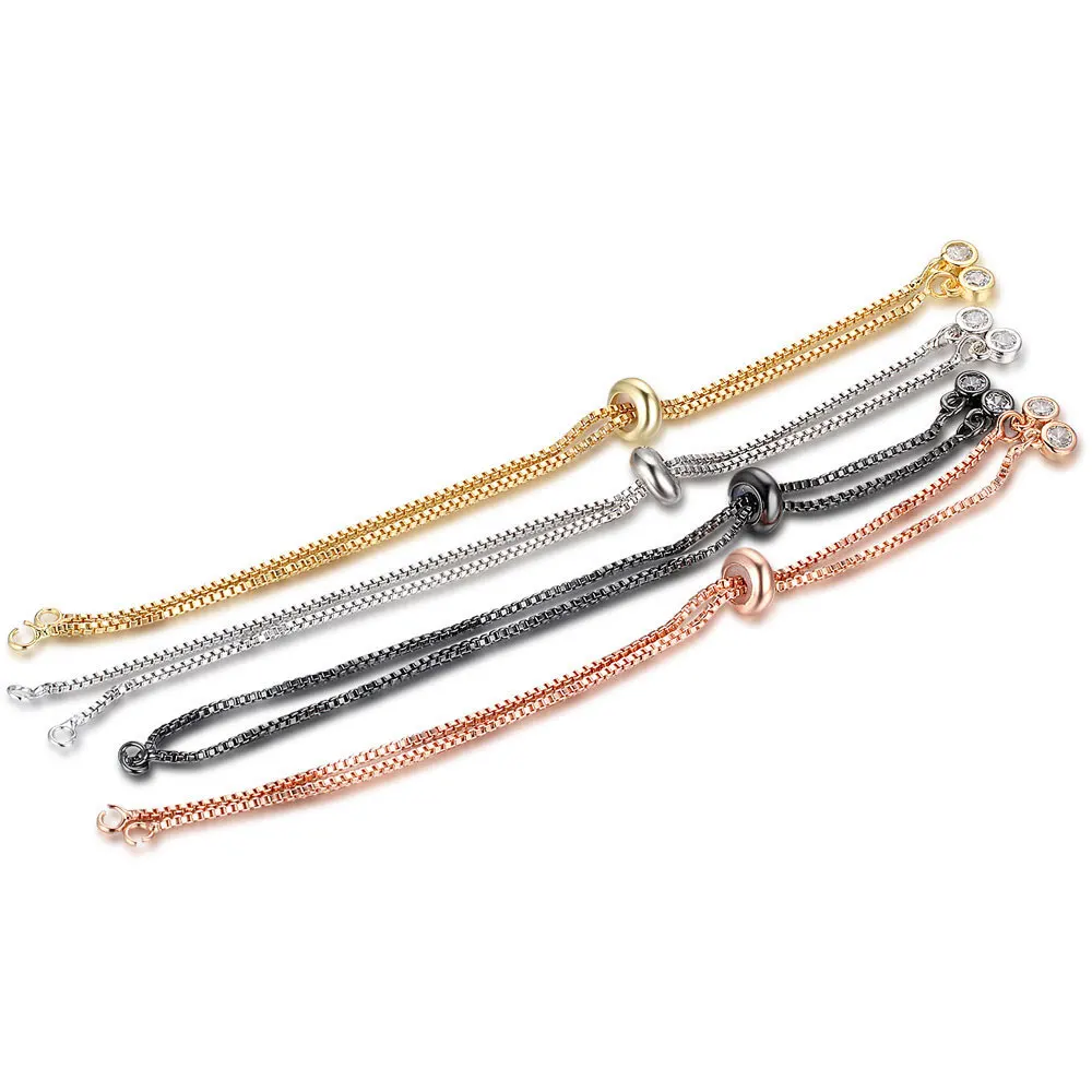 

Wholesale Extender Adjustable Box Chains for Bracelets Handmade Copper Link Slider Chain for Jewelry Making