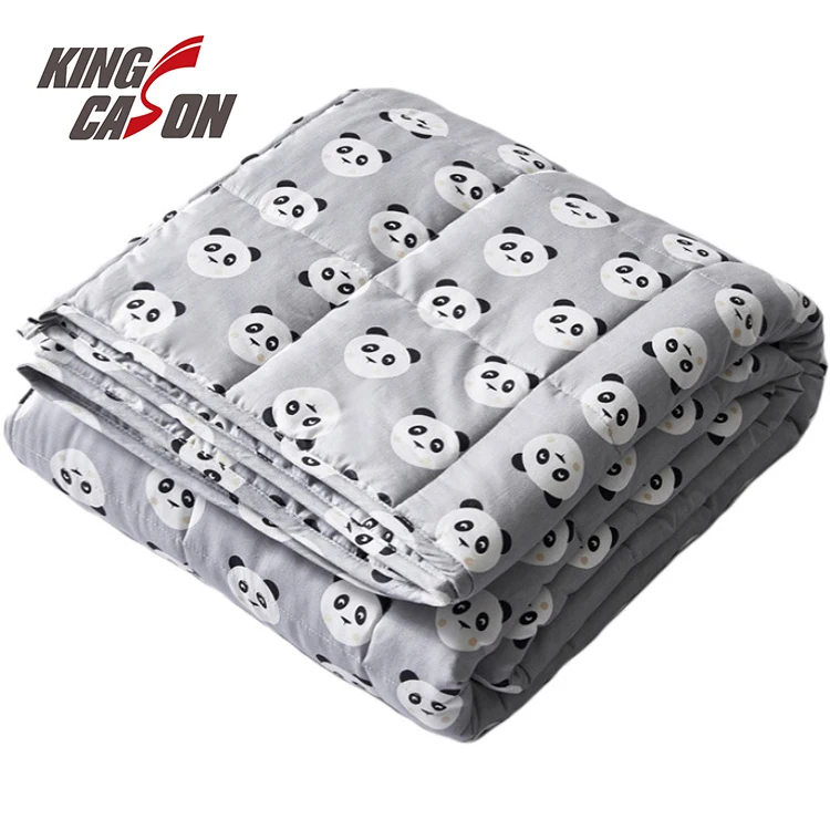 

KINGCASON Popular Designs Anti-static Comfortable Eco-friendly Material Panda Print Weighted Blanket For Bed Linings