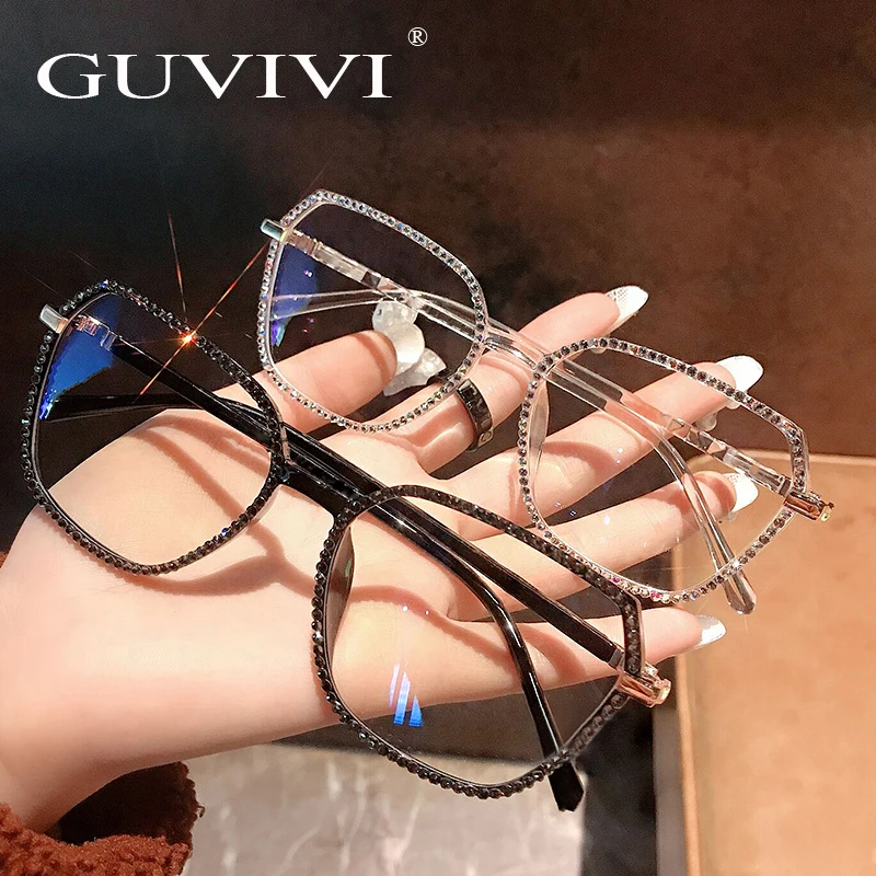 

GUVIVI Unique Anti-blue light Plastic Designer optical frame rimless frame Tr90 plastic optical frame, Pink,rose gold,red,blue,green