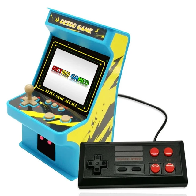 

Family Party Children'S Toys Retro Video Game Console 2 Player Arcade Game Joystick, Blue, black, gray, yellow, coffee