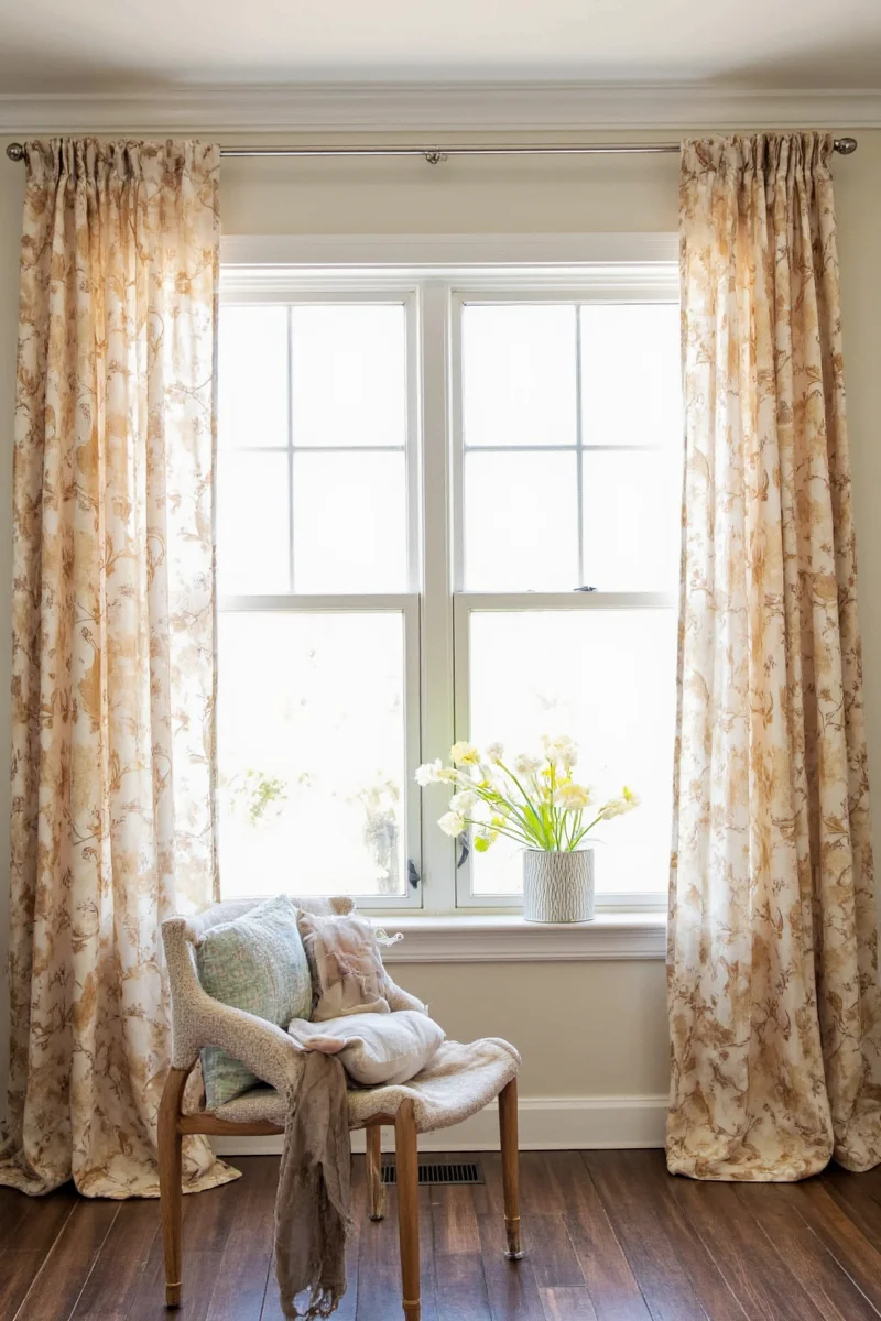 Blackout curtains pulled closed during a dinner party