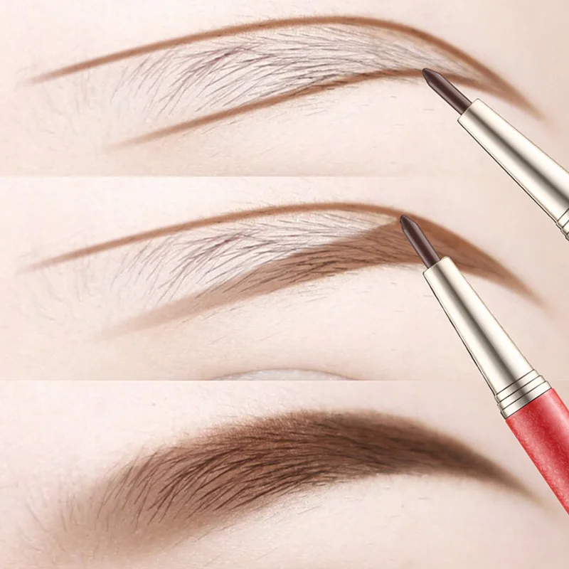 

4 Color Automatic Twin-head Eyebrow Pencil With Eyebrow Card Core
