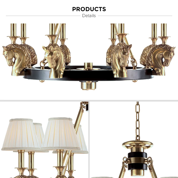 brass horse chandelier farmhouse