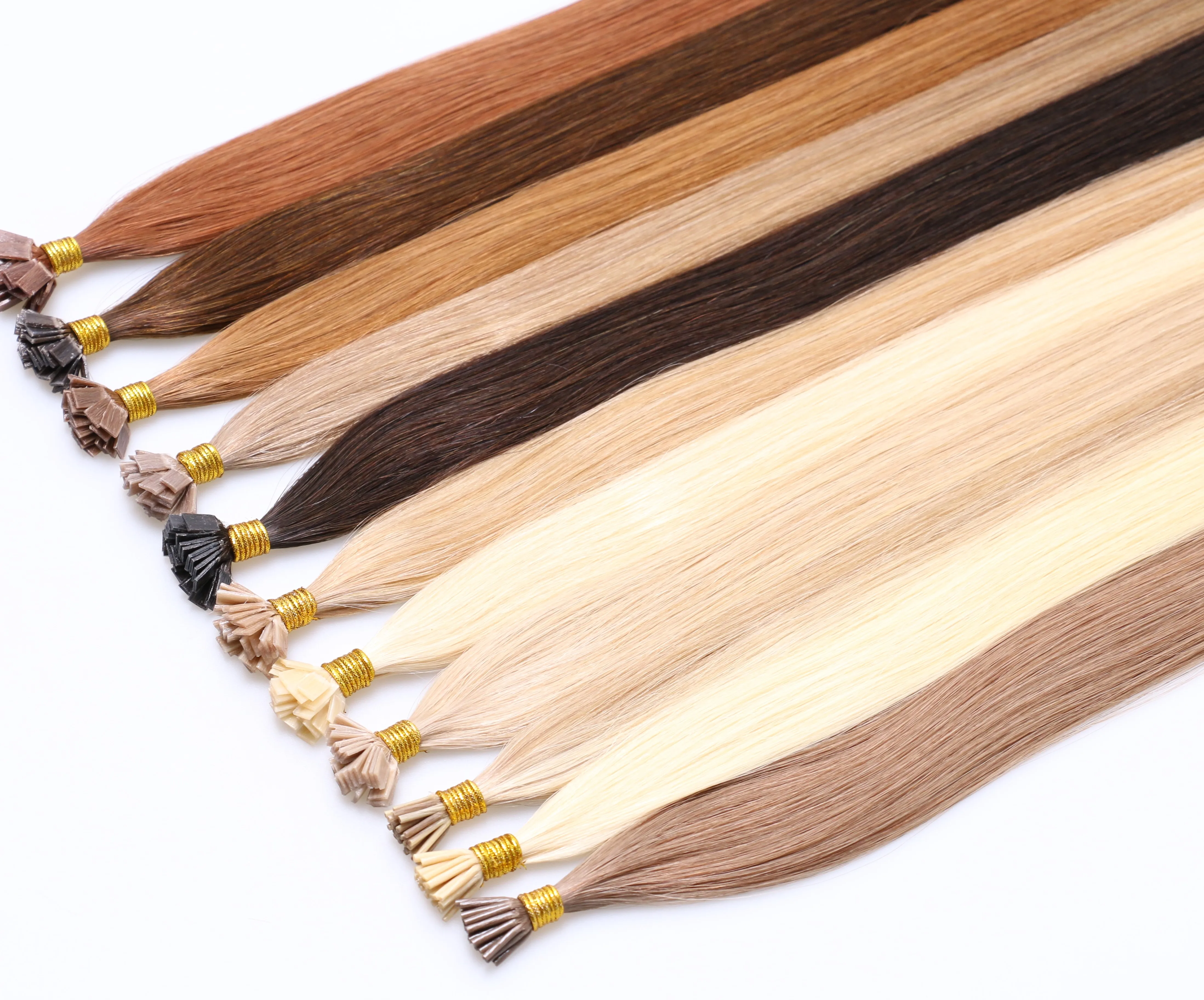 

Private Label European Keratin Nail Tips, U Tip Hair Extensions Human Hair