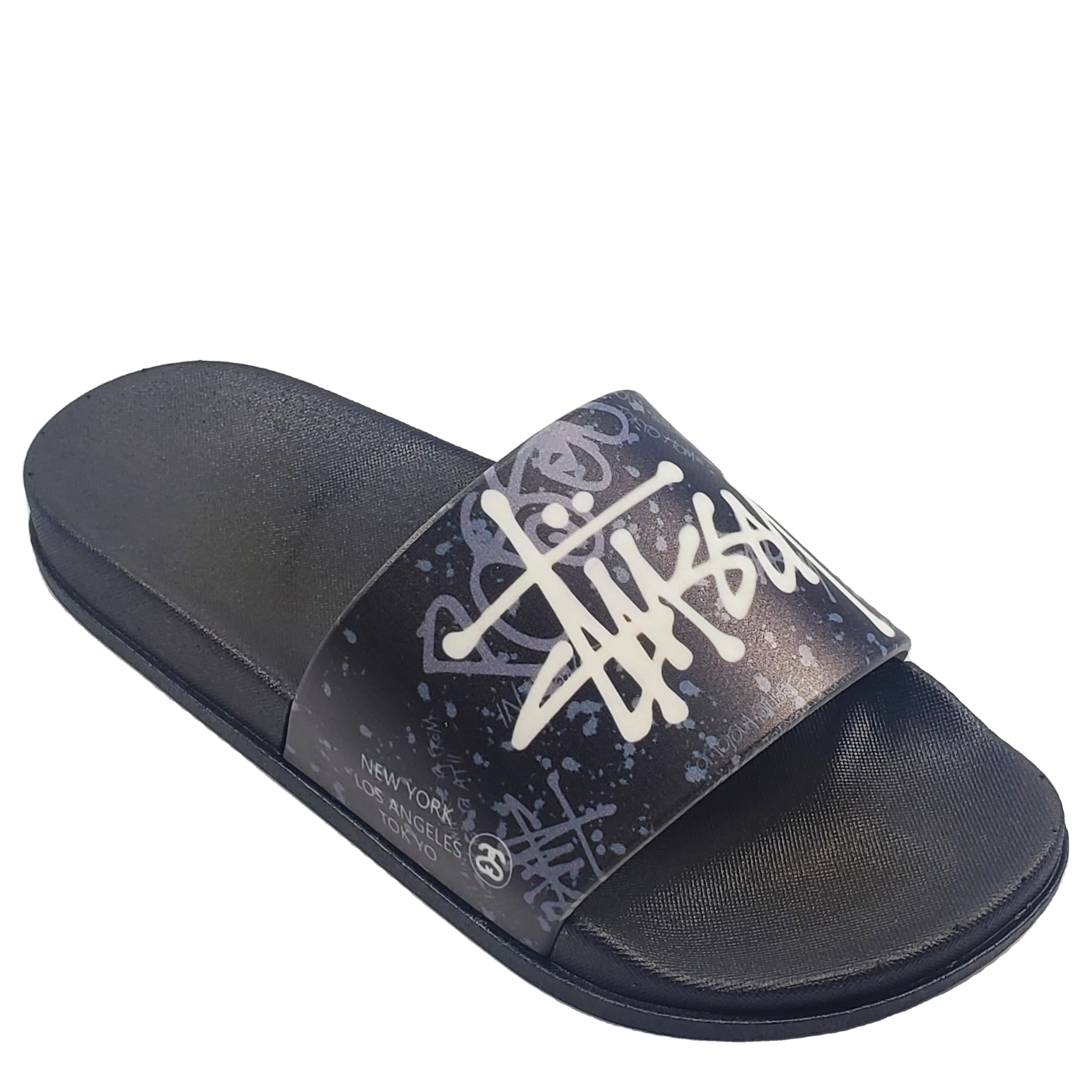 

Logo Slide Slides Sandal Sandals EVA Slipper Men Women Plain Blank Black Footwear Wholesale Beach For Pu Custom Indoor Slippers