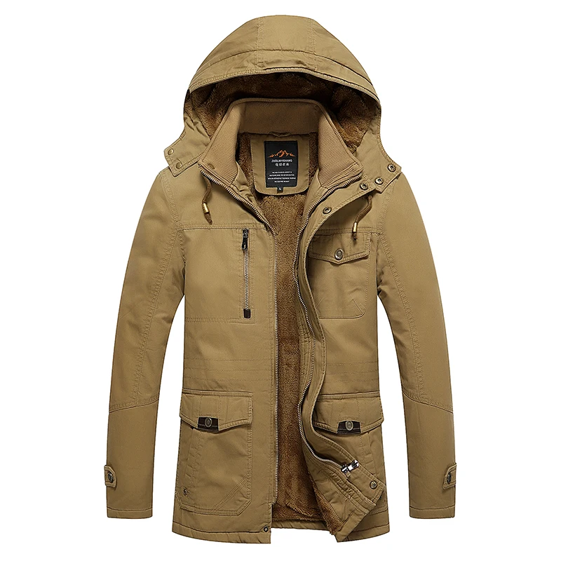 

2020 new style men fashion plus velvet thick warm plus size cotton jacket, Picture