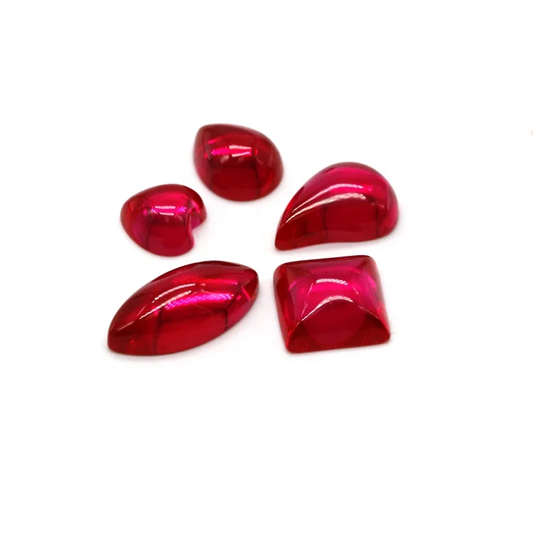 

Hot selling various shape corundum stone red cabochon ruby