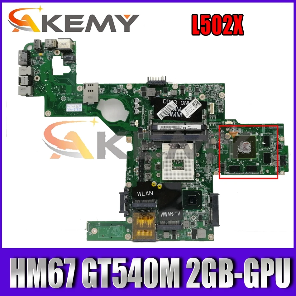 

CN-0714WC 0714WC For XPS L502X Laptop motherboard DAGM6CMB8D0 Main board With HM67 GT540M 2GB-GPU 100% Fully Tested