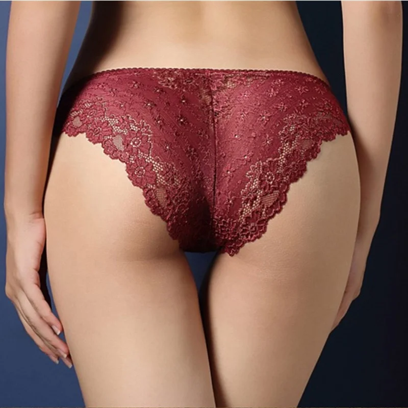 

Wholesale Sexy Lace Girl Lingerie Panties High Cut Brief High Quality Plus Size Women's Underwear, Black,white,bean paste,nude,wine red,blue,red