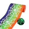 2019 halloween spider web ribbon glow in the dark ribbon for halloween decoration