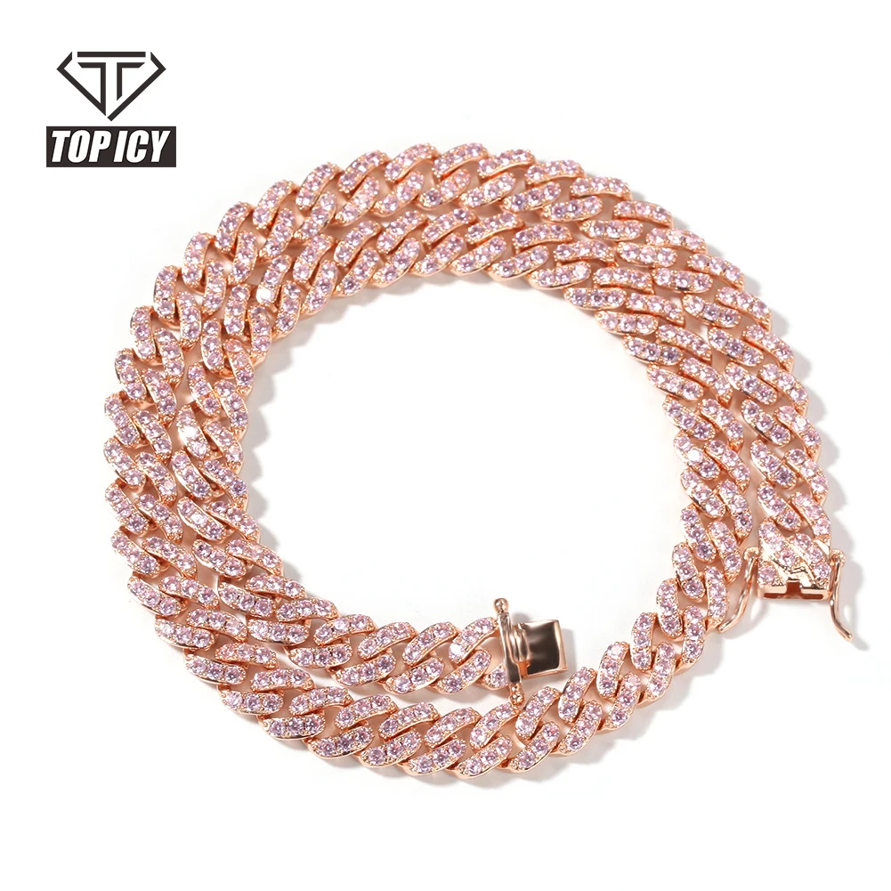 

Hiphop Jewelries Iced Out 9mm Cuban CZ Link Chain Bling Miami Woman Cuban Necklace Bracelet and Anklets for summer, Gold, white gold, mix color