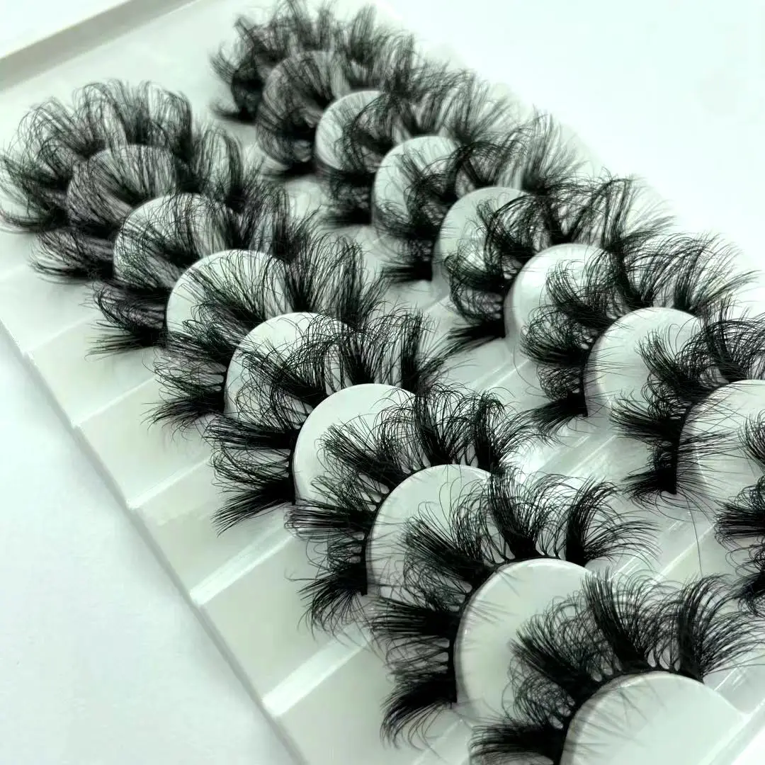 

8 pairs natural long false eyelashes 3d mink lashes wholesale bulk fluffy 18 - 25mm mink eyelashes