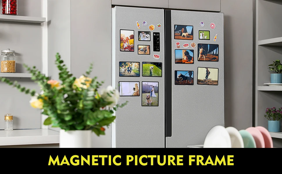 Multi color Magnetic Fridge Photo Frame Pictureframe PVC  6*4 inch photo Gift 